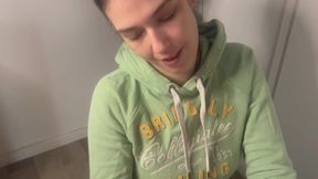 POV - This French Petite Slut Sucks My Cock, Does a Footjob and a Titjob and Gets a Cumshot