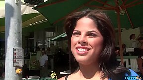 Curvy Brunette Ebony Babe Likes This Beach Boy And His Bbc