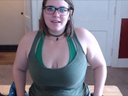 slutty nerd strips while telling you how to milk yourself Quickie