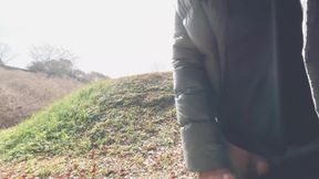 A Boy with a Small Foreskin Pees a Huge Stream Outdoors