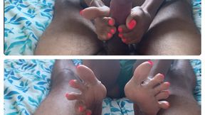 Lubed Up Morning Footjob