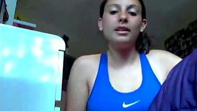 Sporty fuck buddy showing her asshole in closeup shot