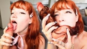 MESSY HAIRJOB: DeepThroat & CUM On Hair - 4K