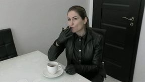 Ashstray slave for the leather cigar bloger lady (Part 4) WMV HD 720p