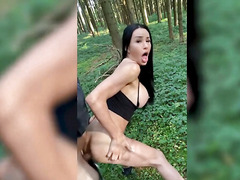 Busty TS Goddess Having Sex in the Forrest!