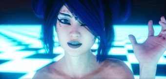 Neon Trans Babe Choked Gushing Creampie Anal Destruction Big Tits