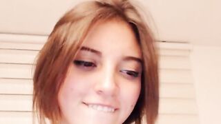 Hottie Colombian geek women receives a call from her parents