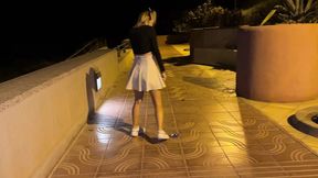 Fucked outside by a stranger without underwear &mdash;  onlookers interrupt