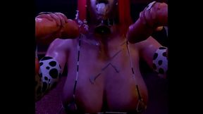 Gigantic Huge Breast Ass Black Widow Gets Sprayed With Cum All Over Her Slutty Body