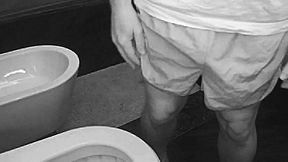 amateur boy peeing hands free caught on night vision cam