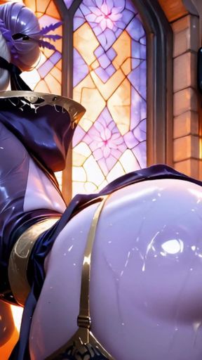 Dark Elf Priestess Worships in the Forbidden Temple - Blindfolded Fantasy, Big Ass, Big Tits, Blowjob, Doggystyle