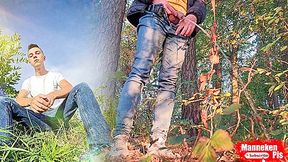 Guy Long Pissing In The Forest Under A Tree - Pissvids