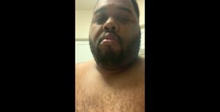 Black guy masturbating in the shower