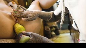 Skillful Anuskatzz and Lily Lu at hd movie