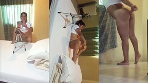en video llamada con el marido que se fue a eeuu sin el saber que el amante de ella estaba grabandola