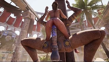 Thousands of viewers watch as Lara Croft'_s tight pussy is destroyed by a huge cock from an awakened statue