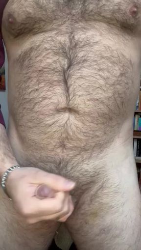 Hairy Cowboy Trucker jerking off with his small cock