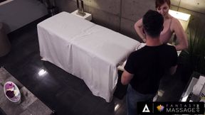 FANTASY MASSAGE - Hot Babe Valentina Nappi Gives A BJ And Handjob Under The Table During A Massage