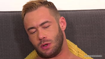 German muscle stud is horny and strokes his hard cock!
