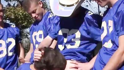 Corbin Colby, Sean Ford, and Zach Taylor take turns on Joey Mills' tight ass