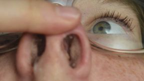 Sneezing with Pig Nose Close-up & Snotty