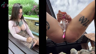 TikTok model was caught on a public beach playing with a dildo and cumming beautifully at the end
