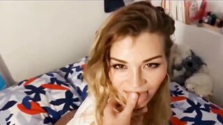 POV sex tape with a fine blond tranny