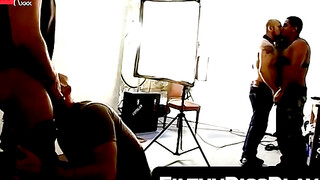 FilthyPissPlay.com - Bald freak sucks two homos and takes warm piss in mouth