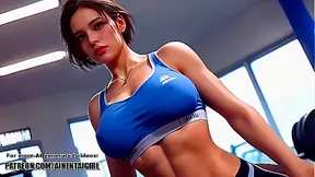 Resident Evil Jill Valentine cosplay Public Gym Topless Tease'Dildo Ride'POV Sex