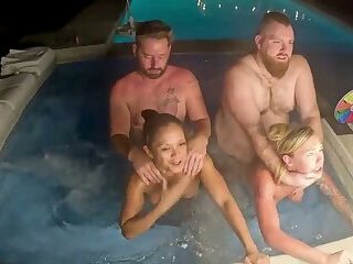 Hot Tub Foursome with Deliah Grace & Jazmine Cruz