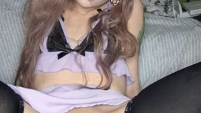 making a banana smoothie in pussy