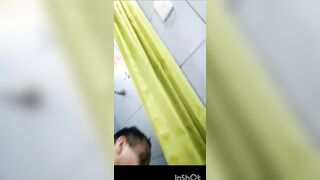 I found out they were recording me, so I continued taking a douche and tugging my monstrous beef whistle.