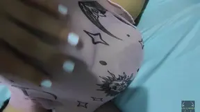 Hot MILF gives black guy a sensual handjob with all her body parts