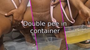 Peeing twice in a container