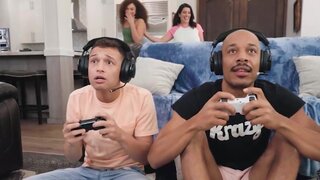 Bald black man joins Willow Ryder &amp; Sarah Arabic for sex