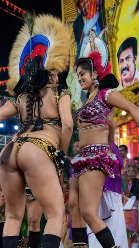 Indian babe shows off her booty while outdoor dancing in a desi tamil setting.