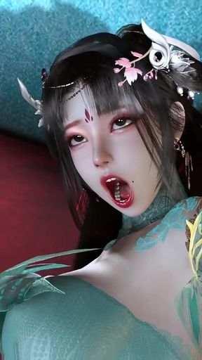 Xun Er Pixelated Beauty: 3D Girl with a Big Boob Spell - 3D Animation