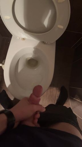 Cumming in a toilet