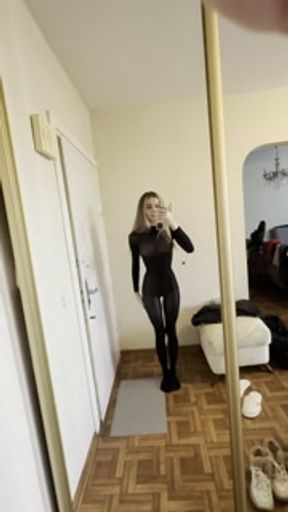 trying on new sexy clothes