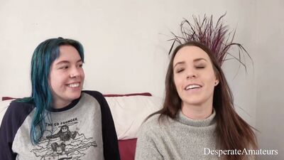 Desperate Amateurs Olivia and Alisha getting their tight pussies stretched