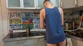 horny hunk fucks young twink on a kitchen table