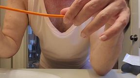 Stuffguy #8 - Was feeling horny but also needed to take a piss. Used the catheter to empty out and then stroked my cock with it