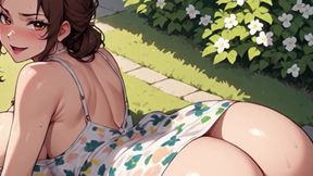 Waifu Garden Lady POV Full Vid - Panties Aside Penetration &amp; Bench Close-up Fucking
