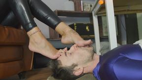 Weronika And Ruslana - Halloween Dommes Order Him To Lick Feet During Cock And Balls Teases - Part 2