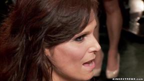 ”Big Titted MILF & brunette ass fucking bdsm bang”