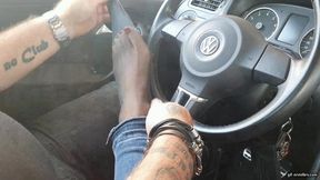 Shoeplay on dashboard and taking off nylons HD mp4 1920x1080