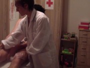 Special male sexual examination by a young female doctor