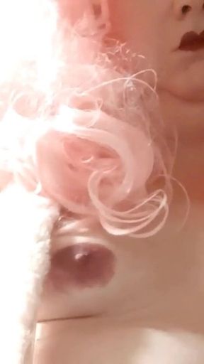 Transfurbitch Is Waiting for You in Transparent Furtrimmed Cape in Cosy Chalet