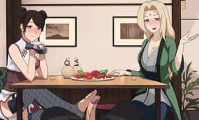 Naruto - Kunoichi Trainer - Part 7 - Tenten and Tsunade Footjob by Loveskysanx