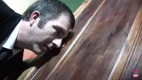 Awesome blonde and brunette abes get fucked in a wild group orgy